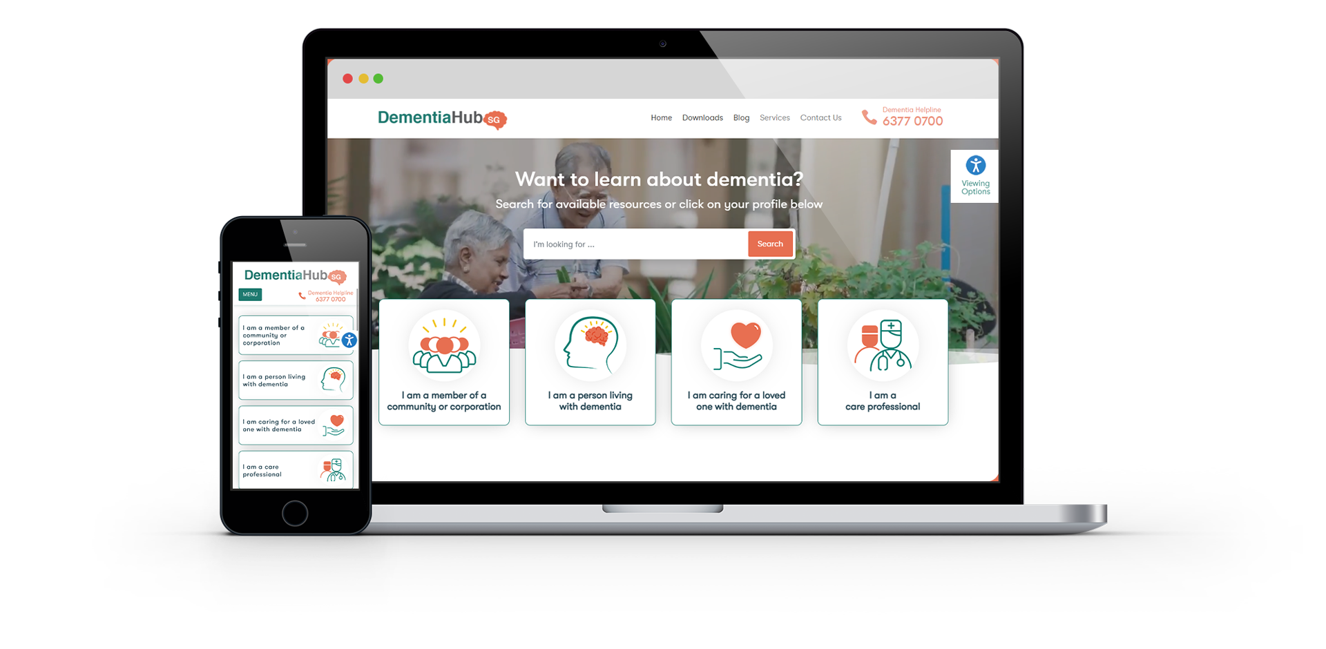DementiaHub.SG on multiple devices